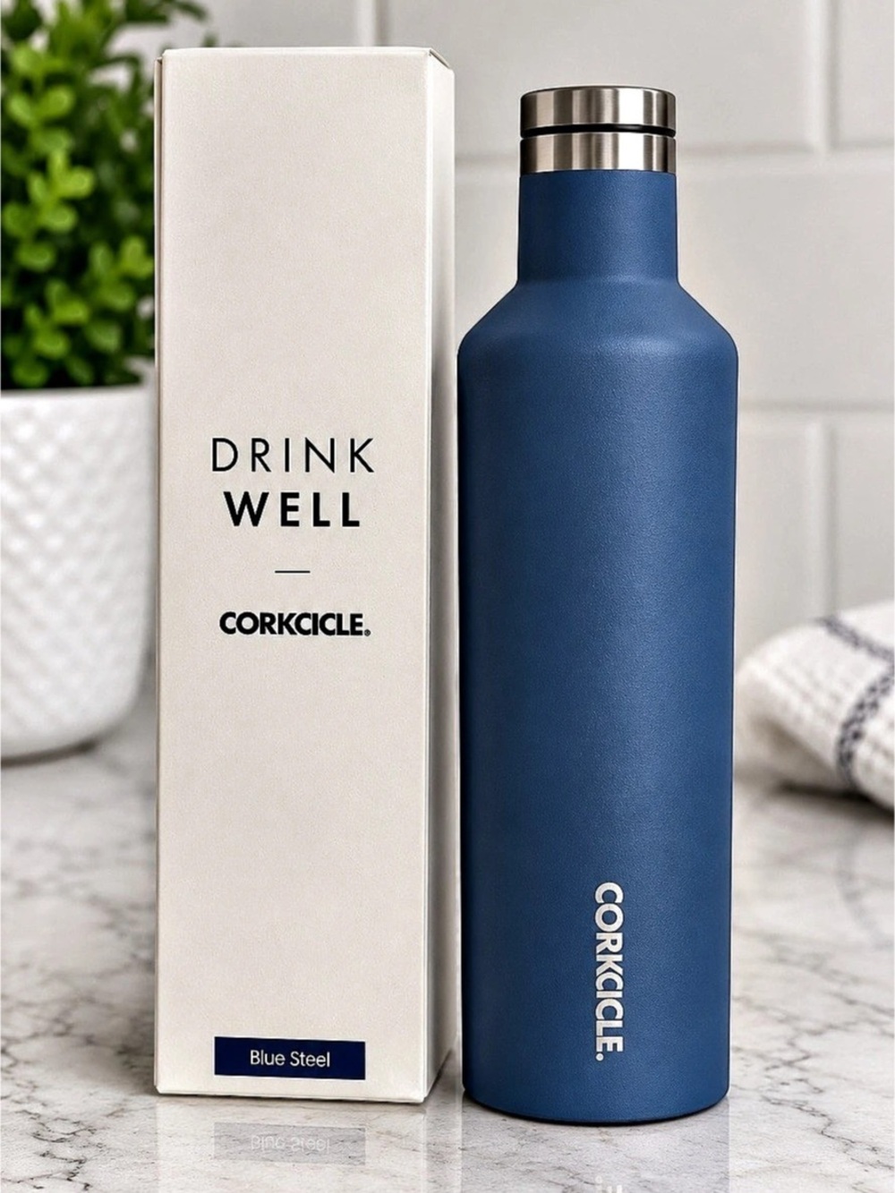 Corkcicle Drink Well Blue Like New